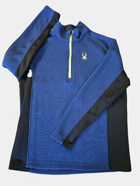 Spyder Mens Outbound 1/4 Zip Mid-Weight Waffle Knit Performance Sweater Size XL